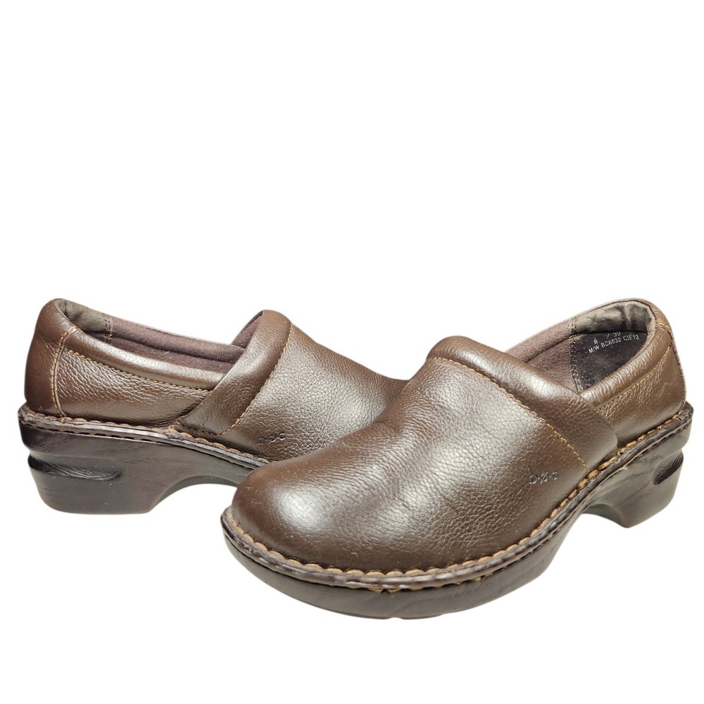 b.o.c. Born Leather Clogs Brown Slip On Comfort Normcore Boho Cottagecore Gorp 8